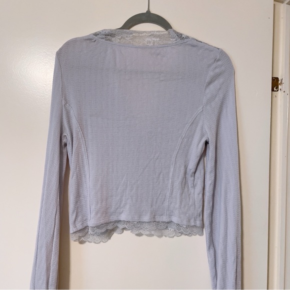 Free People Run With Me Cropped Cardi Top in Lavender Size M - Picture 9 of 9